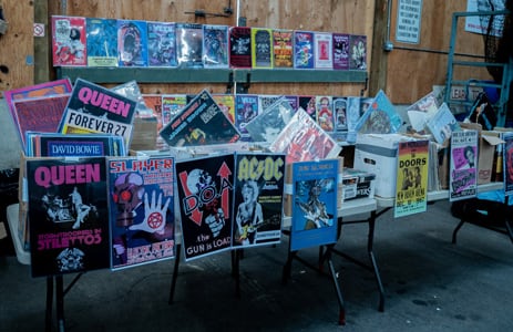 Records, CD's and music for sale at the flea market