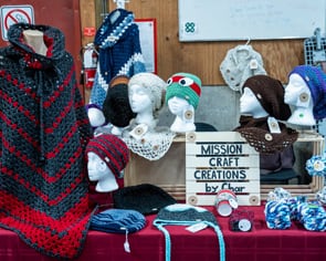 Vendor tables at Abbotsford Flea Market